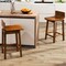 Costway 24.5" Counter Height Bar Stools Set of 2/4 with Footrest Solid Rubber Wood Legs Walnut/White/Black